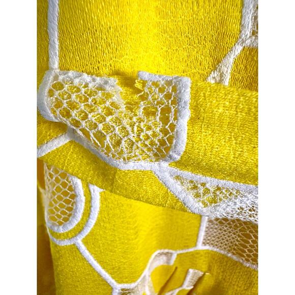 Robbie Bee Women's Size 12 Petite Lemon Yellow Dress Vintage Inspired Cottage - Picture 7 of 12
